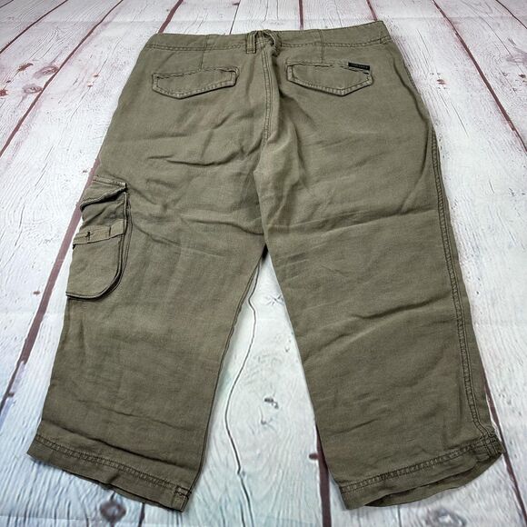 Sanctuary Linen Cargo Pants Womens Small Gray Cropped Capri Made USA 08S1165 - Picture 10 of 10